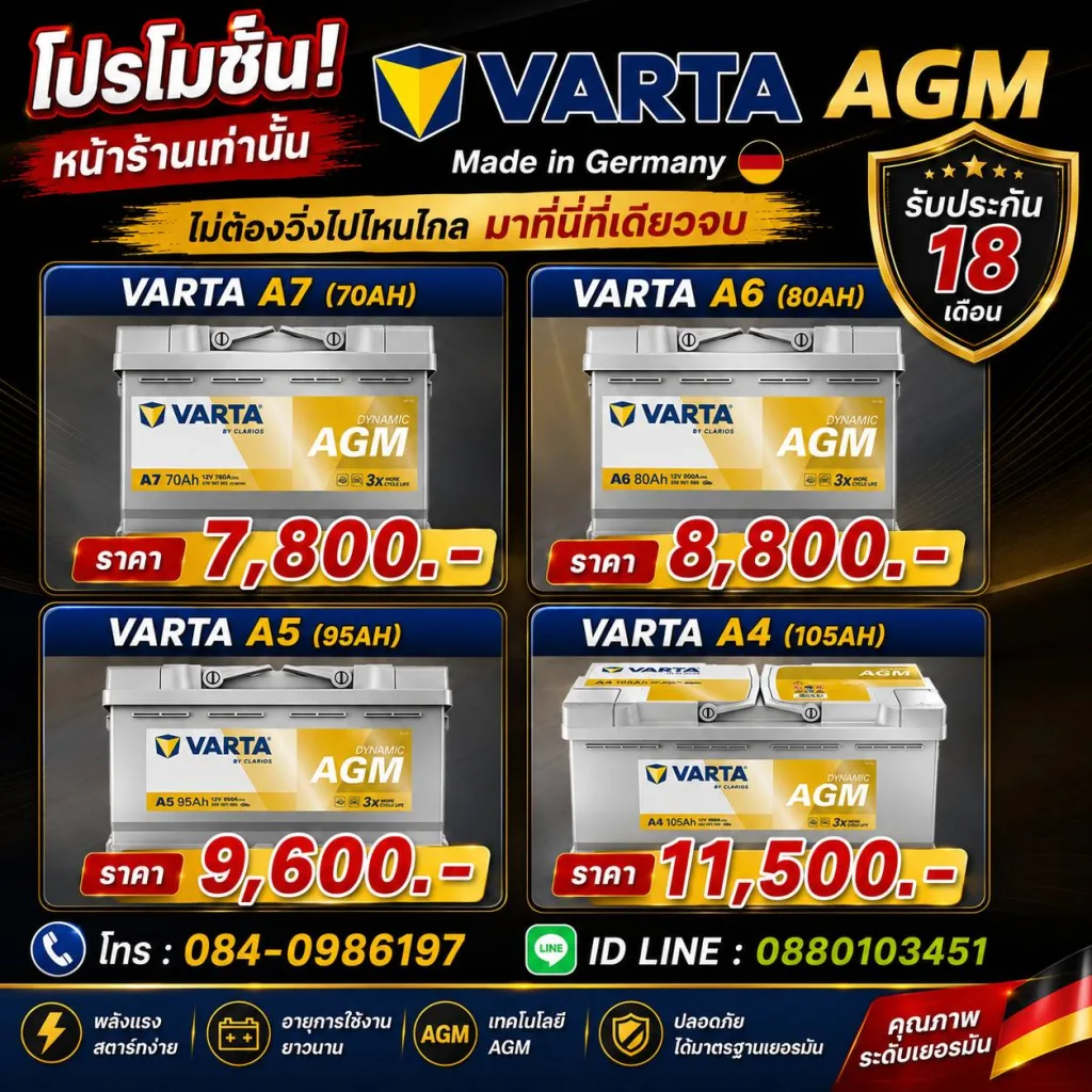 โปรโมชั่นแบตเตอรี่รถยนต์